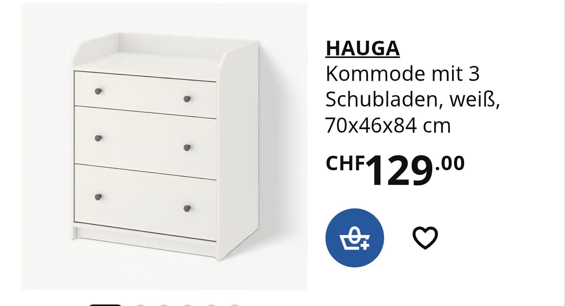 Ikea Cassettiere: IKEA Hauga Kommode weiss mit 3 Schubladen – Usato da Ruggell venduto da _Martina_ 1
