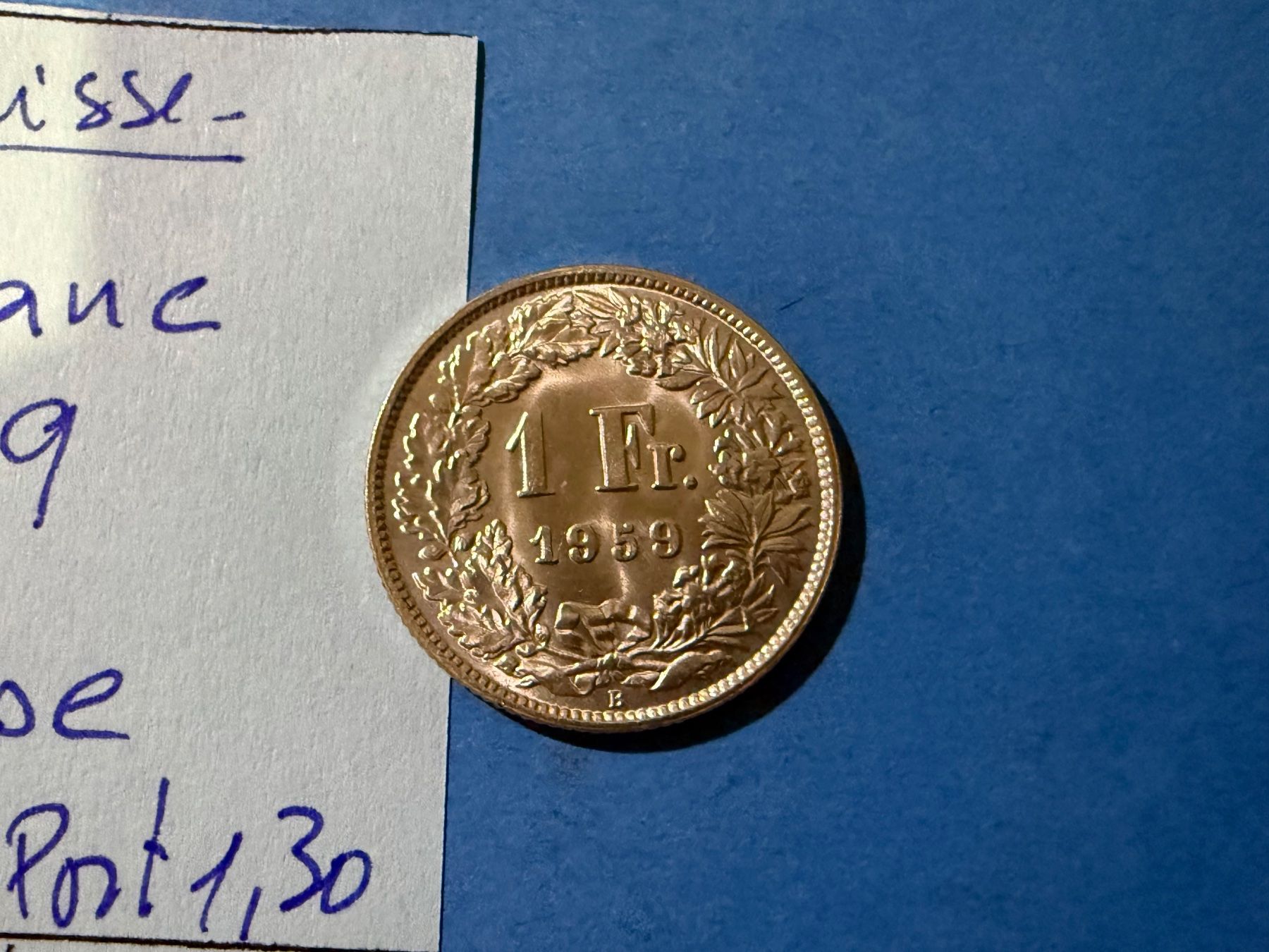 Tutti le monete: SUISSE : 1 FRANC 1959 - SUPERBE – Usato da genève venduto da GEnumist 1