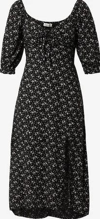 Abito nero fiorato, taglia S, Hollister