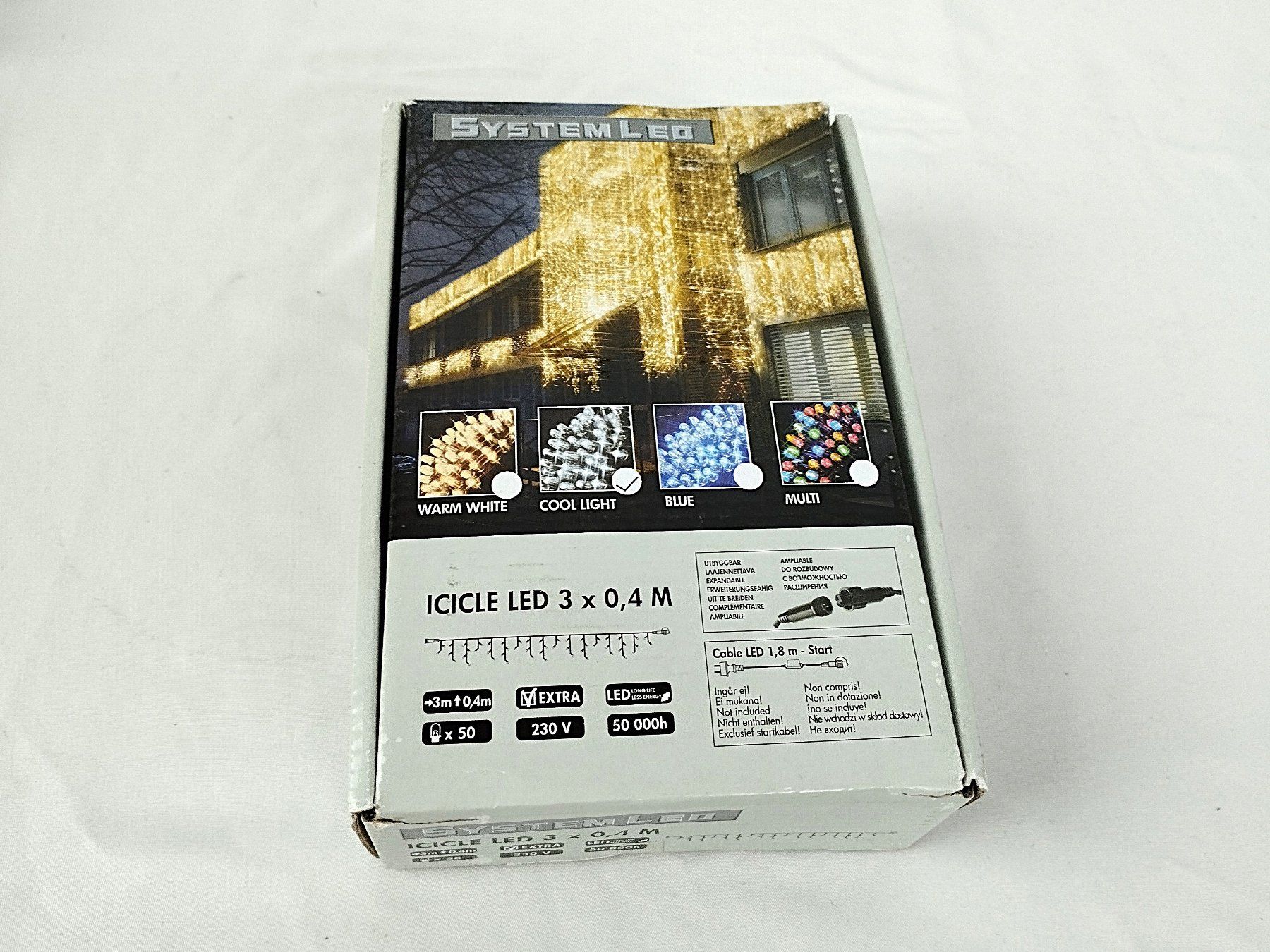 Ghirlande e barre luminose: SYSTEM LED Icicle Led 3x0.4 m Diodenkette – Nuovo (secondo la descrizione) da Schübelbach venduto da Restwert_Schubelbach