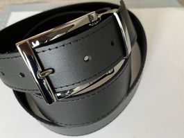 Echt-Ledergürtel, Swiss Made, 1-size, schwarz, fabrikneu