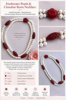 Genuine Freshwater Pearl & Red Asian Cinnabar Double-Strand