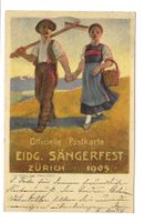 Zürich - Eidgen. Sängerfest Offizielle Festkarte Litho 1905