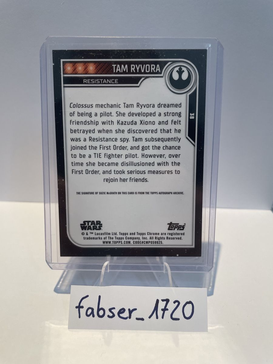 Topps Carte collezionabili: 2023 Topps Chrome Star Wars Tam Ryvora #38 Refractor Auto – Nuovo (secondo la descrizione) da Ostermundigen venduto da fabser_1720 1