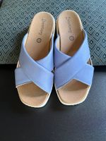 Sommer Komfort Pantolette, Gr 37, Blau, Deerberg