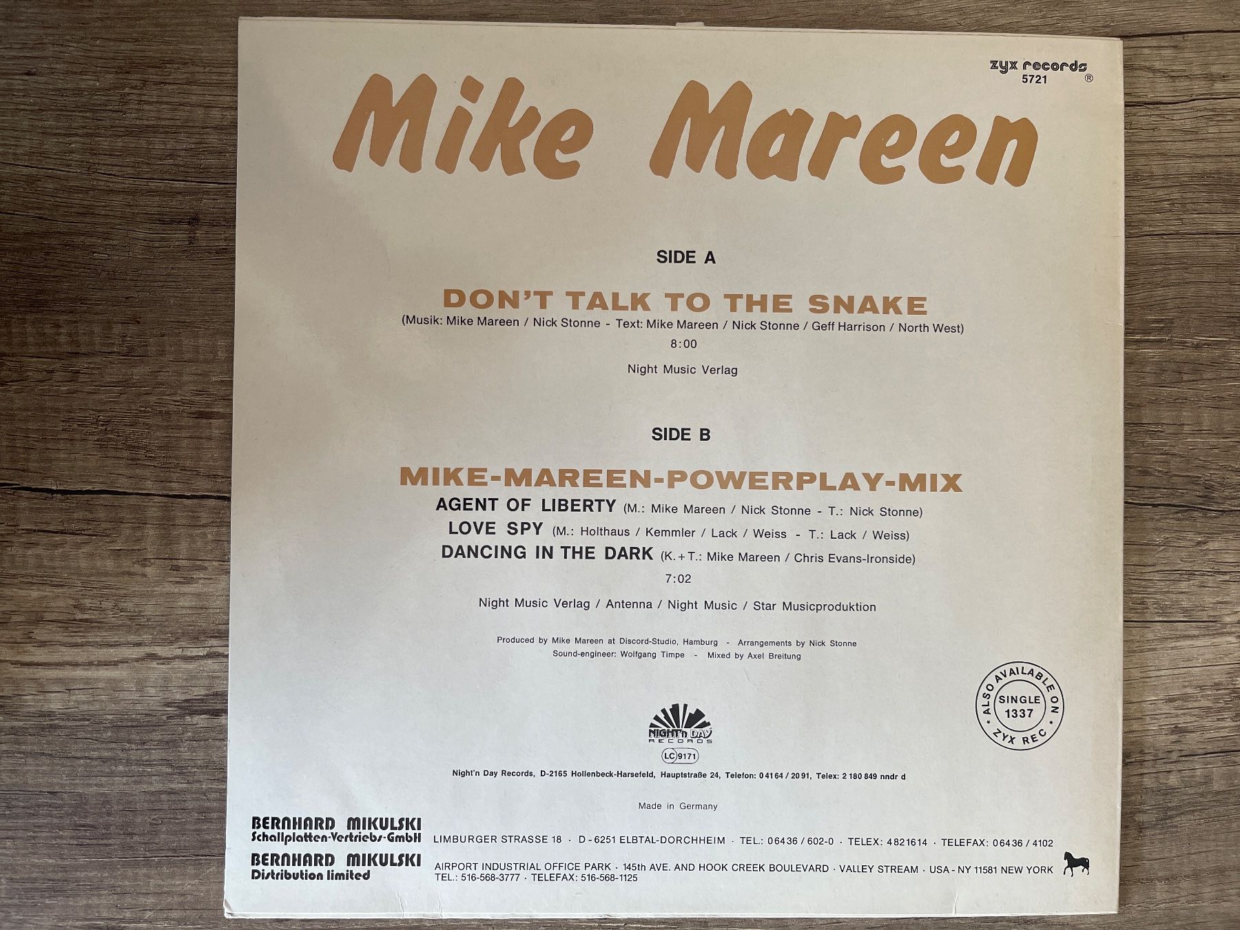 Dischi in vinile: A36/Mike Mareen - Don't Talk To The Snake – Usato da Frutigen venduto da Philippe_jsp 1