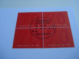 Marke Blindenmarke, 2003, FDC + 4erblock, 2 Belege