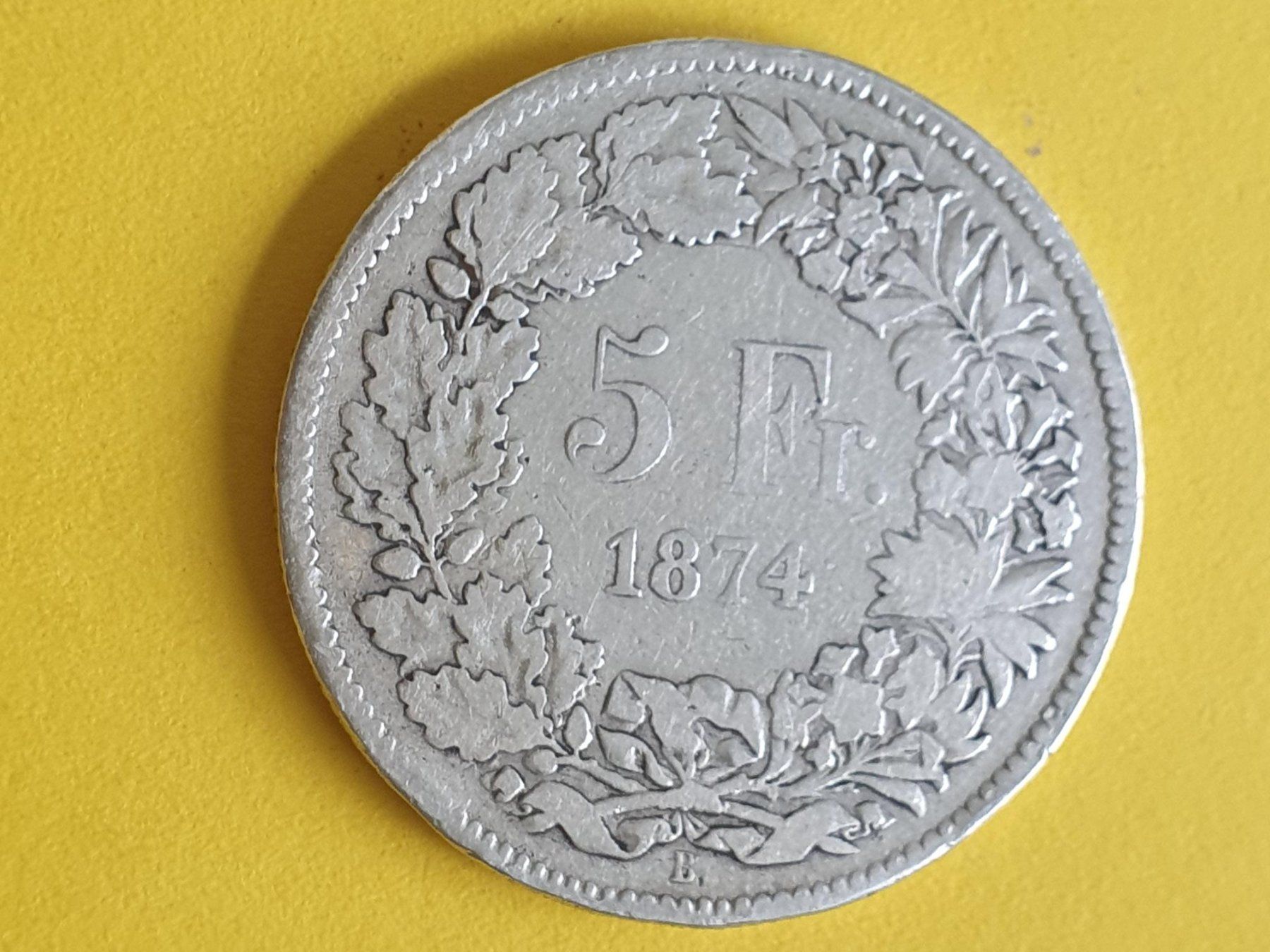 Alle Münzen: 5 Franken 1874 B. - Silber ****( Poste A+ ) – Gebraucht aus luzern von Jrouge