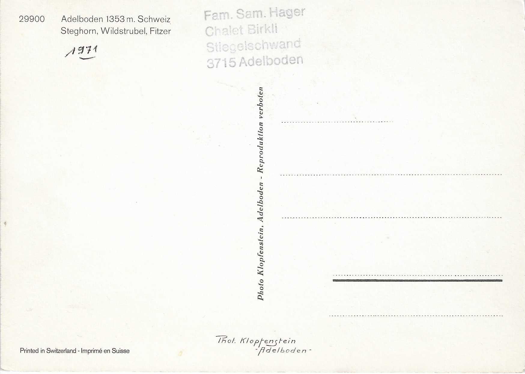 Cartoline postali: Adelboden BE – Nuovo (secondo la descrizione) da Rothrist venduto da Stranglehold 1