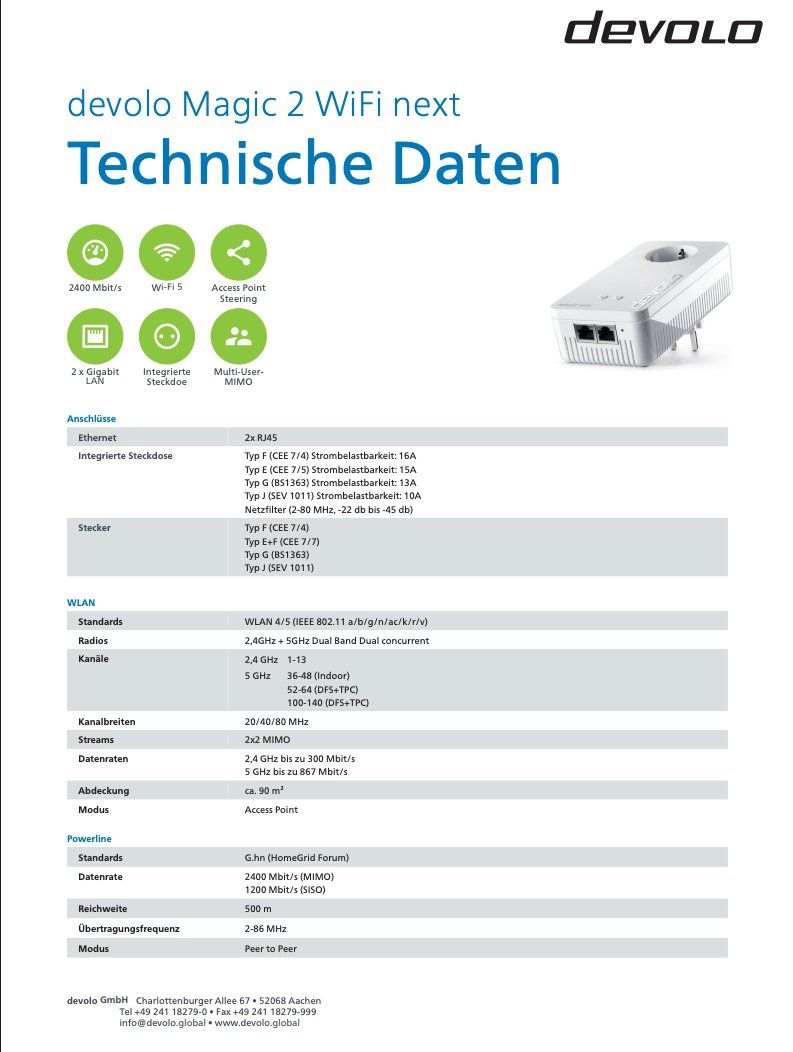 Devolo Unità & Adattatore: Devolo Magic 2 * Starterkit* Deutsche Version *2400Mbit/s – Usato da Schaffhausen venduto da vasco016 6