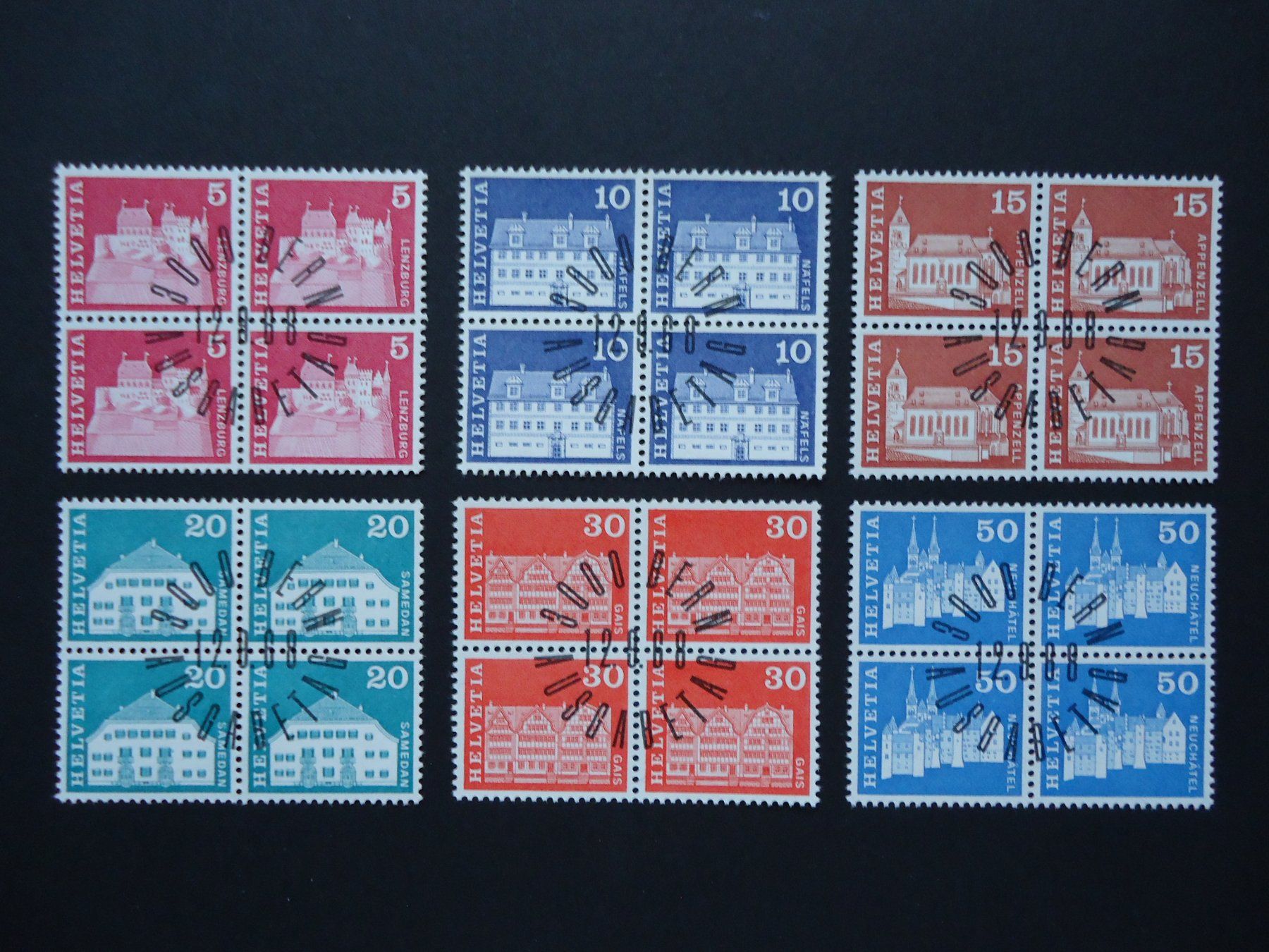 Tutti i francobolli: 1968 Baudenkmäler 4er Block ET – Nuovo (secondo la descrizione) da Belp venduto da Hefabe