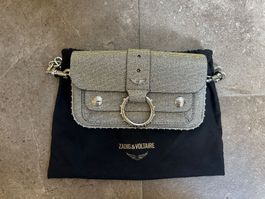 Zadig & Voltaire Kate Wallet Sparkle Bag Silver W/ Dust Bag