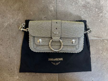 Zadig & Voltaire Kate Wallet Sparkle Bag Silver W/ Dust Bag