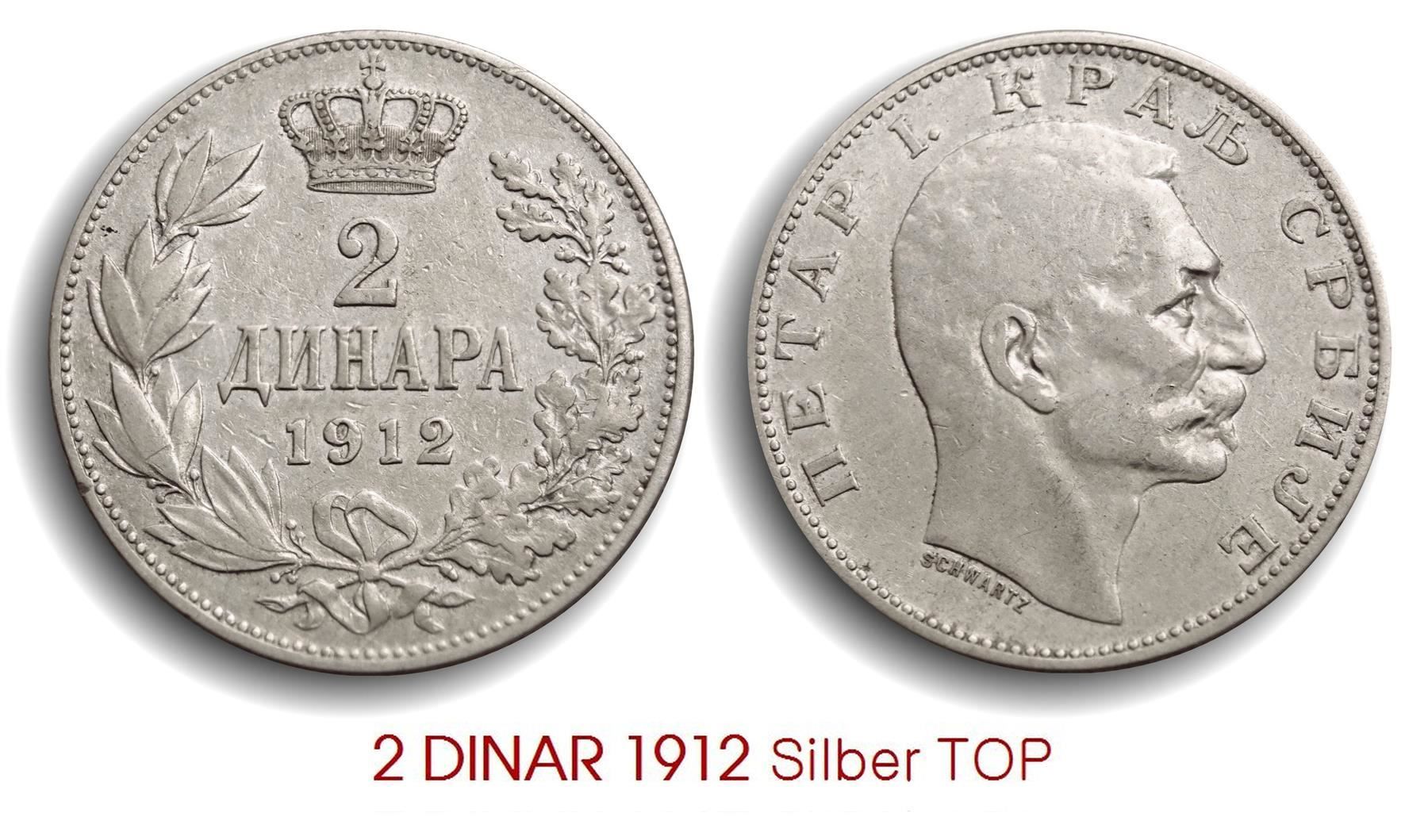Tutti le monete: 2 Dinar 1912 Silber Lot  7 – Usato da Flamatt venduto da samowarow