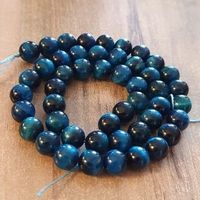 1 Strang Natürliche Pfau Blau Tiger Auge Stein Perlen 8 mm