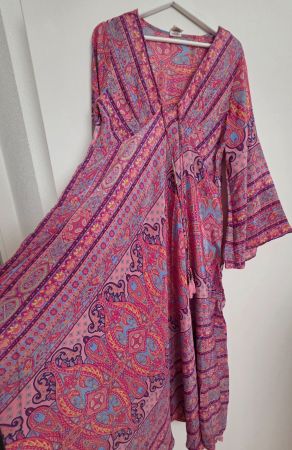 Sommerkleid mit fröhlichem Paisley-Muster, One Size