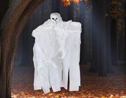 Halloween Deko Hänger Sensemann 30cm weiss
