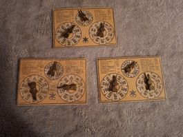 3 antike,seltene Spieltafeln C.L. Wüst für Bézique 1880-1910