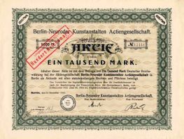Berlin-Neuroder Kunstanstalten AG, Berlin - 1922
