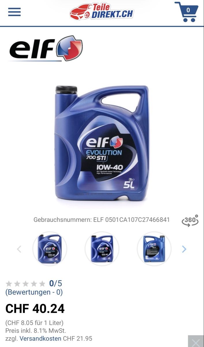 Oli & Additivi: Elf Evolution 700 STI 10W-40 Motoröl 5L Neu – Nuovo e nell'imballaggio originale da Horn venduto da aCtutoNR
