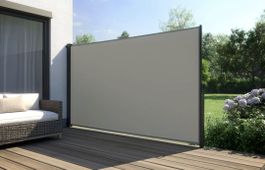 Seitenmarkise grau mit Beschädigung 180x300 cm 