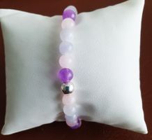 Morganit 6 mm Perlen-Elast-Armband