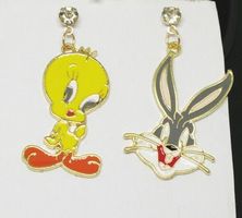 Tweety & Bugs Bunny: 1 paire boucles d'oreille NEUF