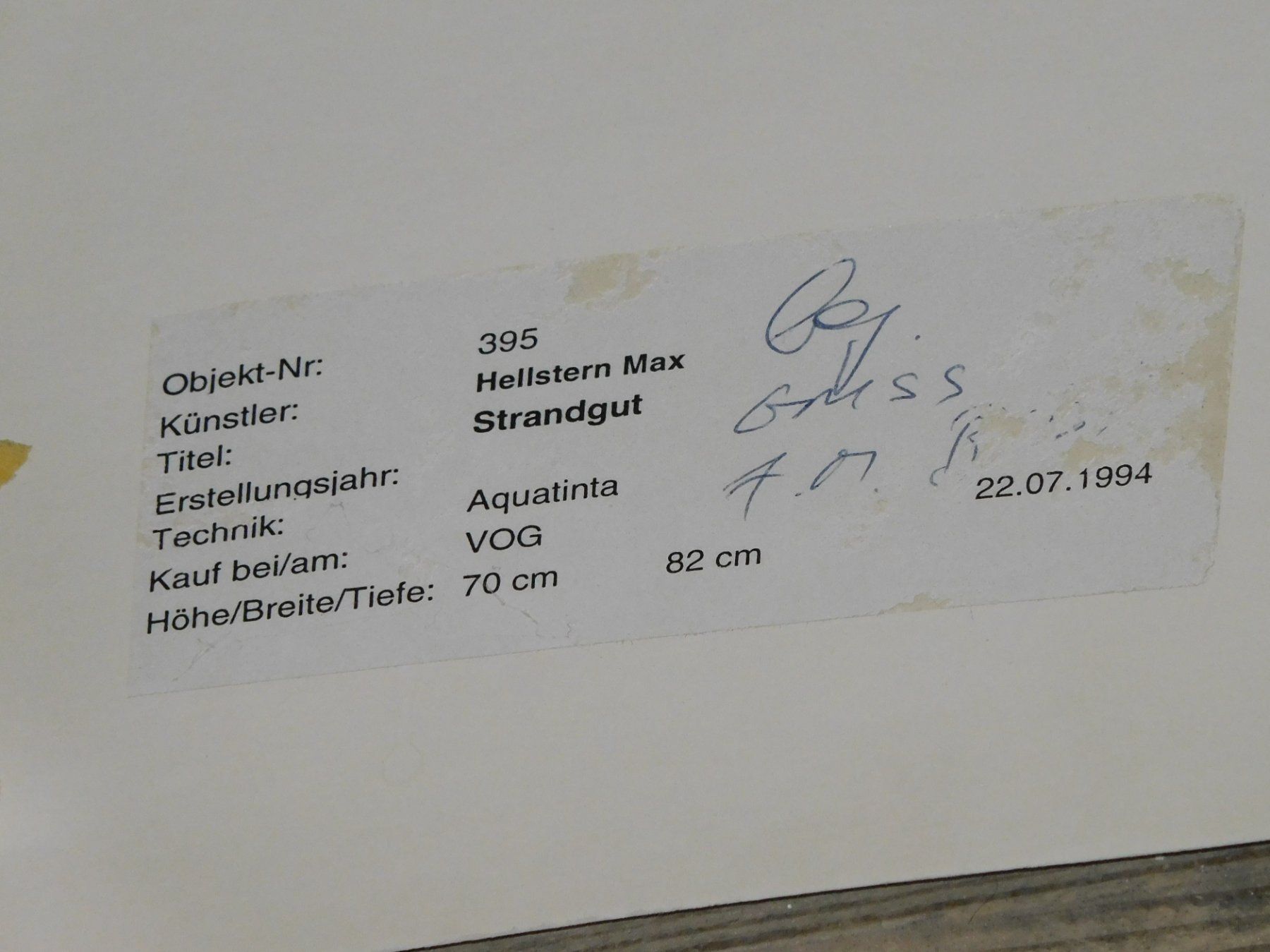 Grafiken & Lithographien: Sammlung Schweizer Künstler - Aquatinta v Hellstern Max – Gebraucht aus Sursee von 76 3