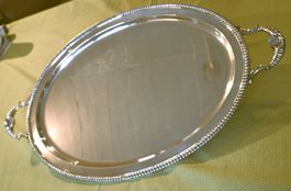 Servierplatte versilbert 43x60cm mit griffen