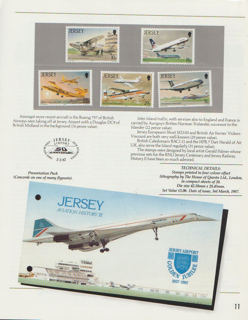 Tutti i francobolli: Jersey: Timbre de collection "Special Stamps 1987" rare – Nuovo e nell'imballaggio originale da Crans-Montana venduto da kira56 2
