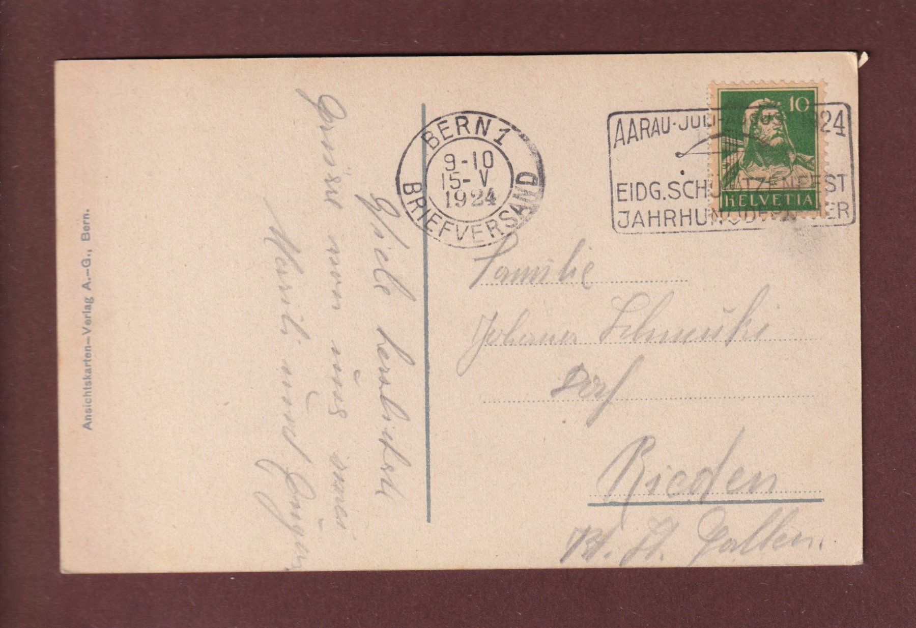Cartoline postali: BERN - Casino - Tram - 1924 – Usato da Pully venduto da nicecards 1