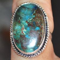 Ring L-4634 – Chrysokoll Azurit – 19mm Innendurchmesser