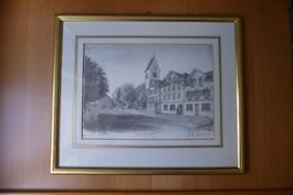 Orig. Litho - H.R.Schmid 83 - Wolfhalden AR Goldrahmen ü Eck