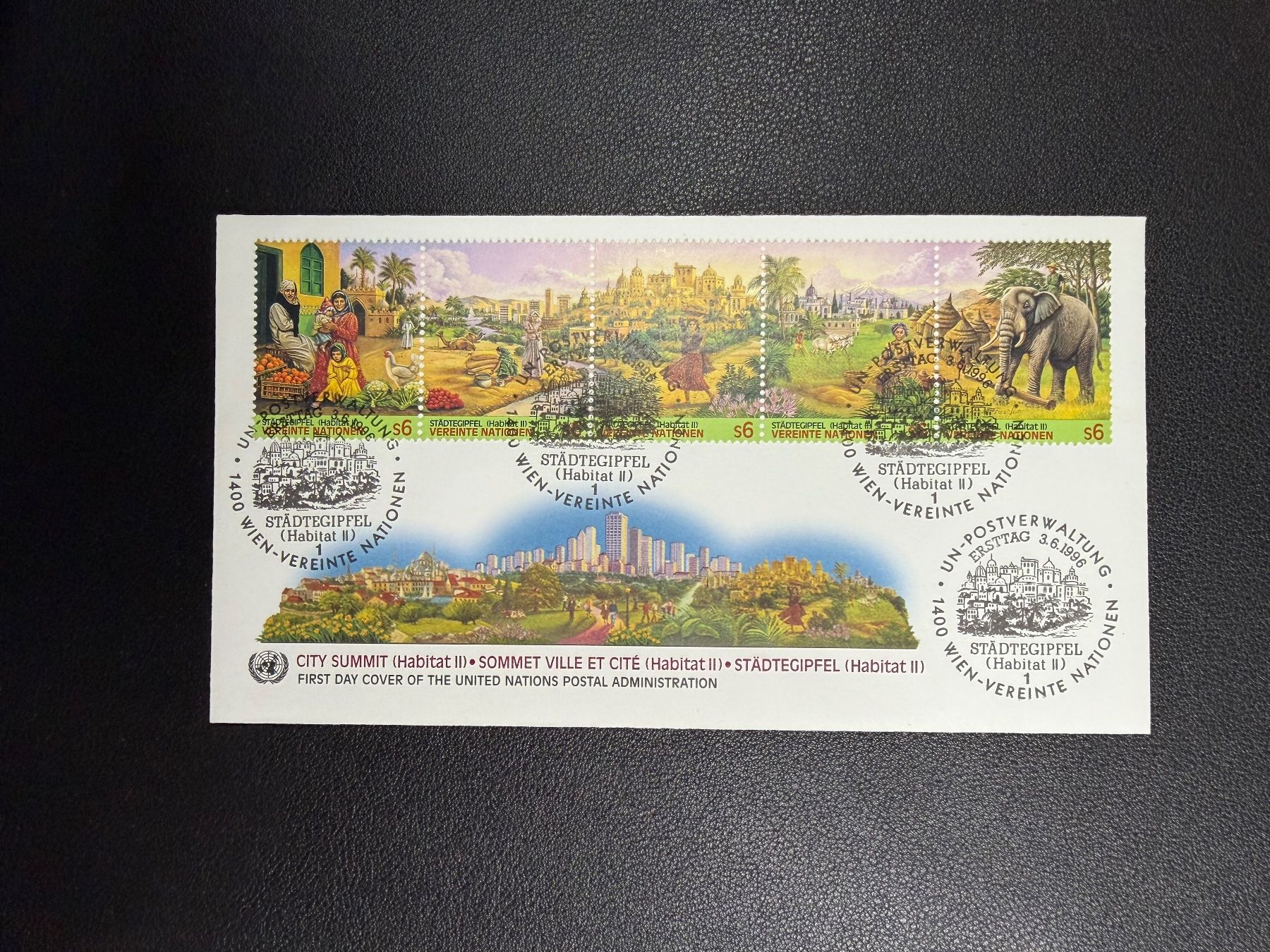 Tutti i francobolli: UNO Wien FDC 3.6.1996 – Usato da oberrüti venduto da jeanmei