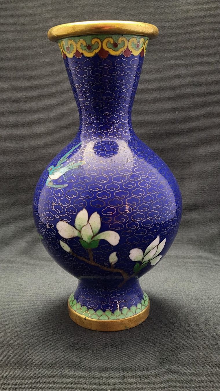 Vasi & Recipienti: Cloisonne-Vase Dunkelblau – Usato da Basel venduto da spinne02 2