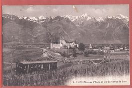 Aigle - Bahn zwischen Reben im Rebberg - ca. 1915
