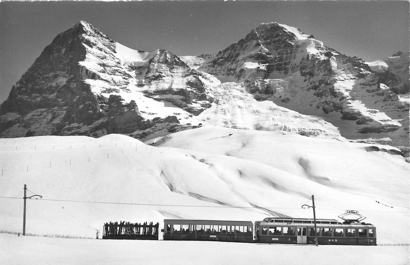 Cartoline postali: Wengen (BE) Wengernalpbahn Eiger und Mönch – Usato da Biasca venduto da Blenio71