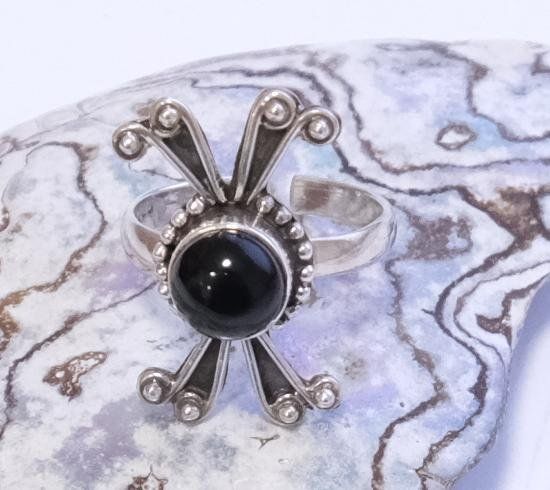 Anelli: Silberring Onyx (Grösse verstellbar) – Usato da Zürich venduto da Melody2000 1