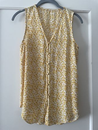 Tank top shirt, S size, yellow flowers