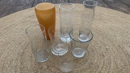 Set von 6 verschiedenen Vasen in gutem Zustand