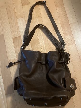 Nika, Muttenz, Beuteltasche Leder, braun, Top Zustand!