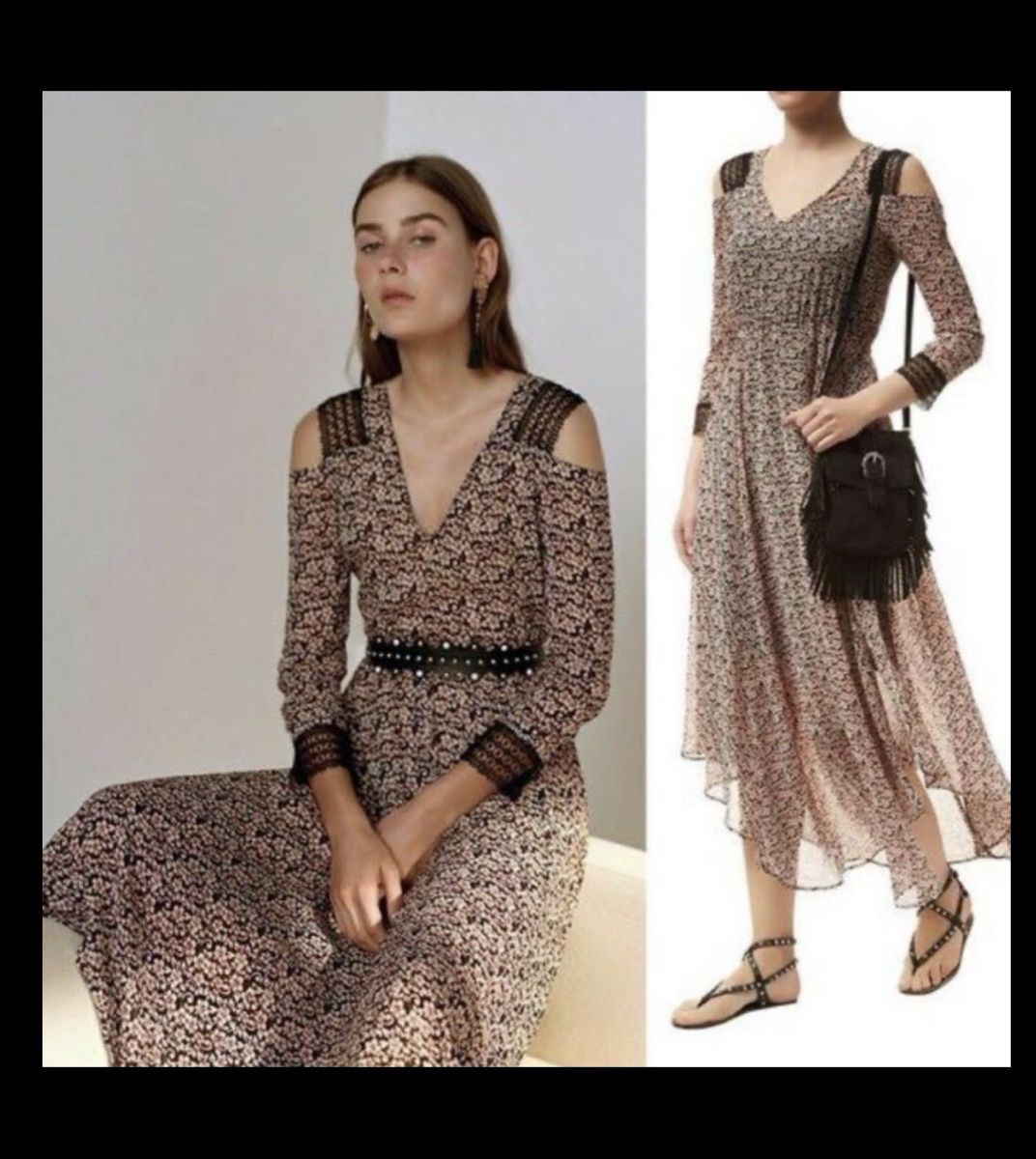 Maje Vestiti: Maje Kleid Gr.3 Floral Maxikleid – Usato da Emmen venduto da cocowalk