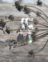 925er Silber Ohrstecker mit Labradorit