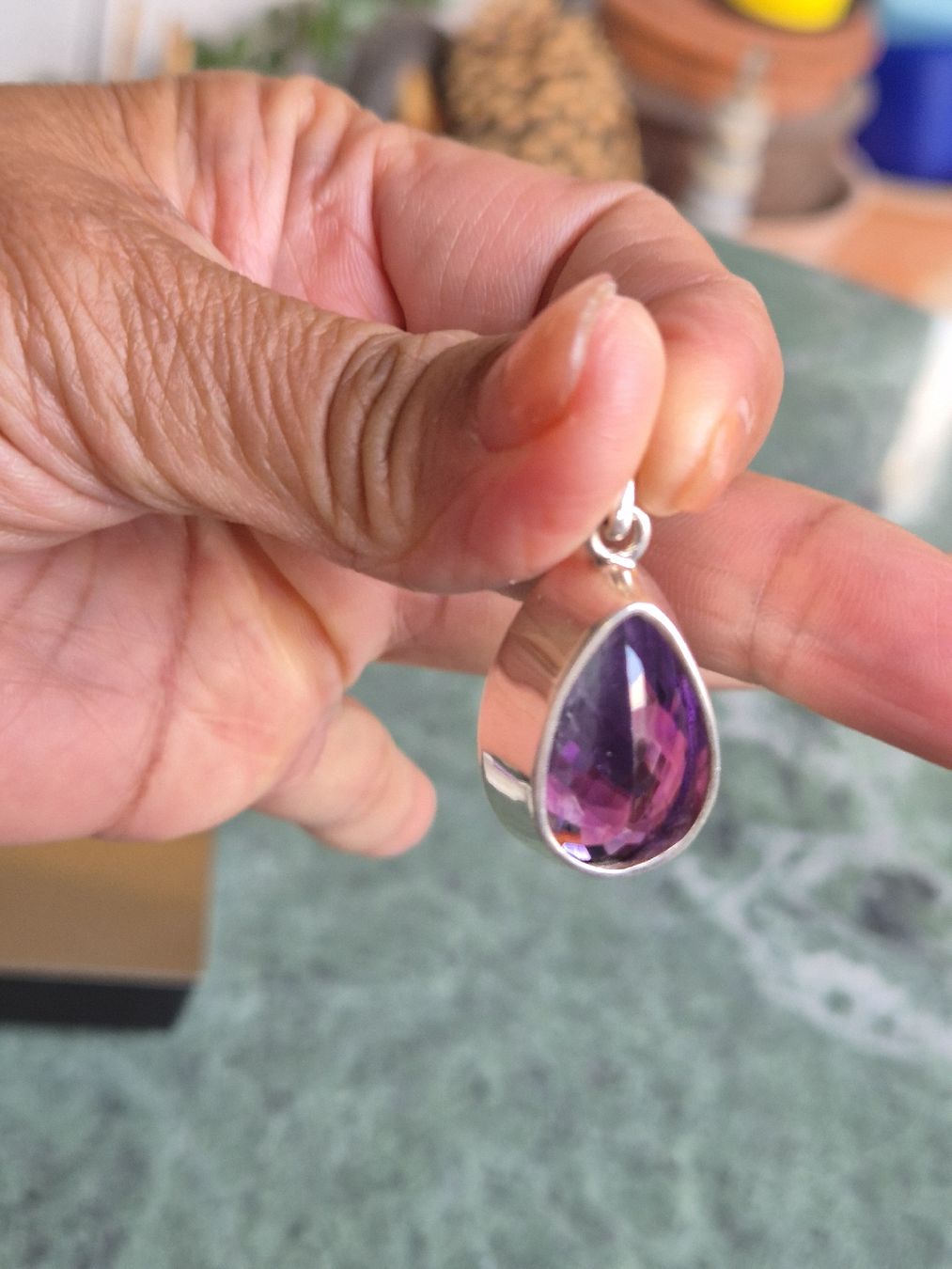 Ciondoli: Silber Schmuck Anhänger Amethist Amethyst Edelstein – Nuovo (secondo la descrizione) da Russikon venduto da eunicetungol 6