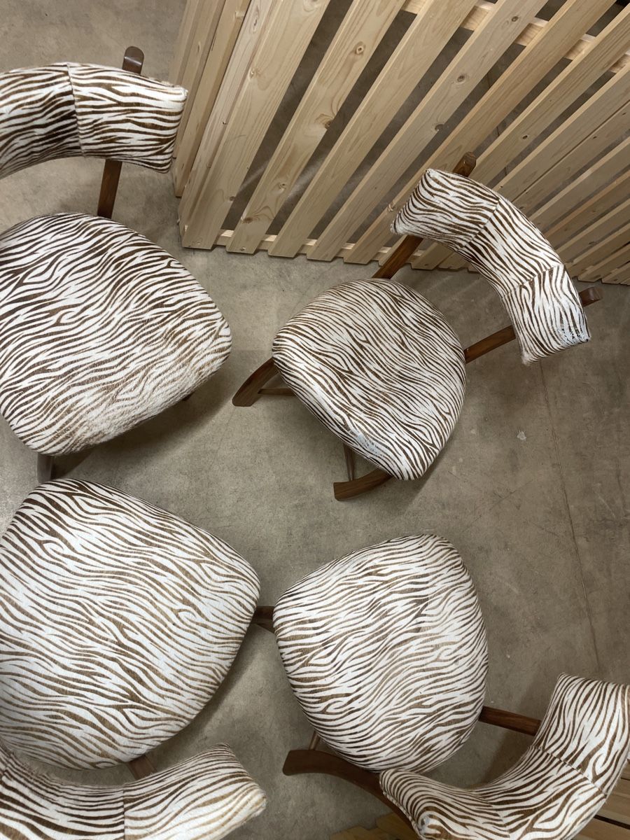 Chaises: 4 Holzstühle mit Zebra Muster - Ein echter Hingucker! – D'occasion à Kleindöttingen par raf_5bsg 2
