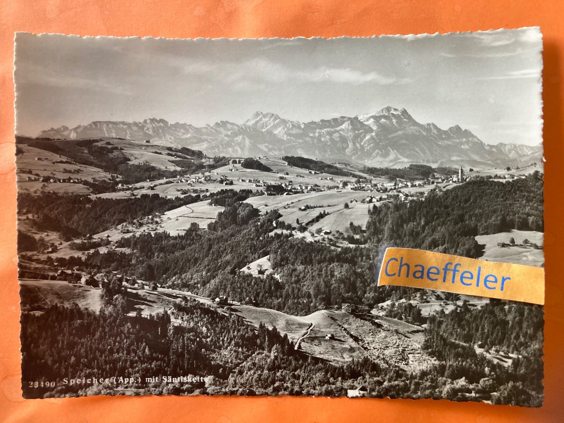 Cartoline postali: 1951 Speicher (App.) mit Säntiskette – Usato da Zürich venduto da Chaeffeler