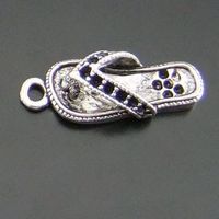 Anhänger Flipflop Metall altversilbert 18mm