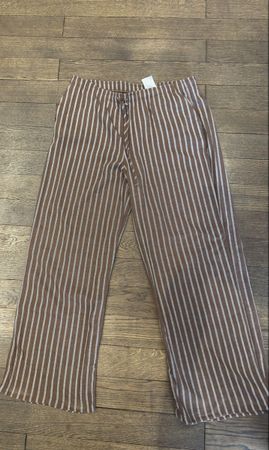 Damen Leinen Hose VERO MODA gestreift braun Grösse XL neu