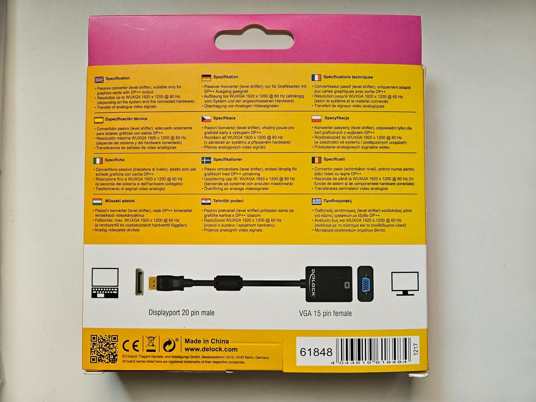 Laufwerke & Adapter: Delock Displayport zu VGA Adapter, Neu, OVP – Neu und originalverpackt aus Rickenbach SO von buyout 1