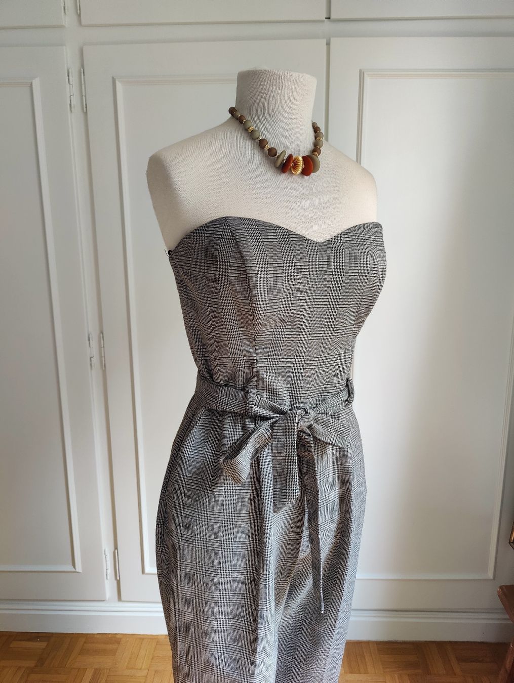 Tute: Strapless Plaid Corset Jumpsuit Belted Overall S – Usato da La Tour-de-Peilz venduto da dAutrefois 3
